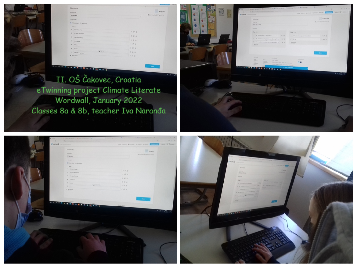 Wordwall igre - eTwinning projekt Climate Literate